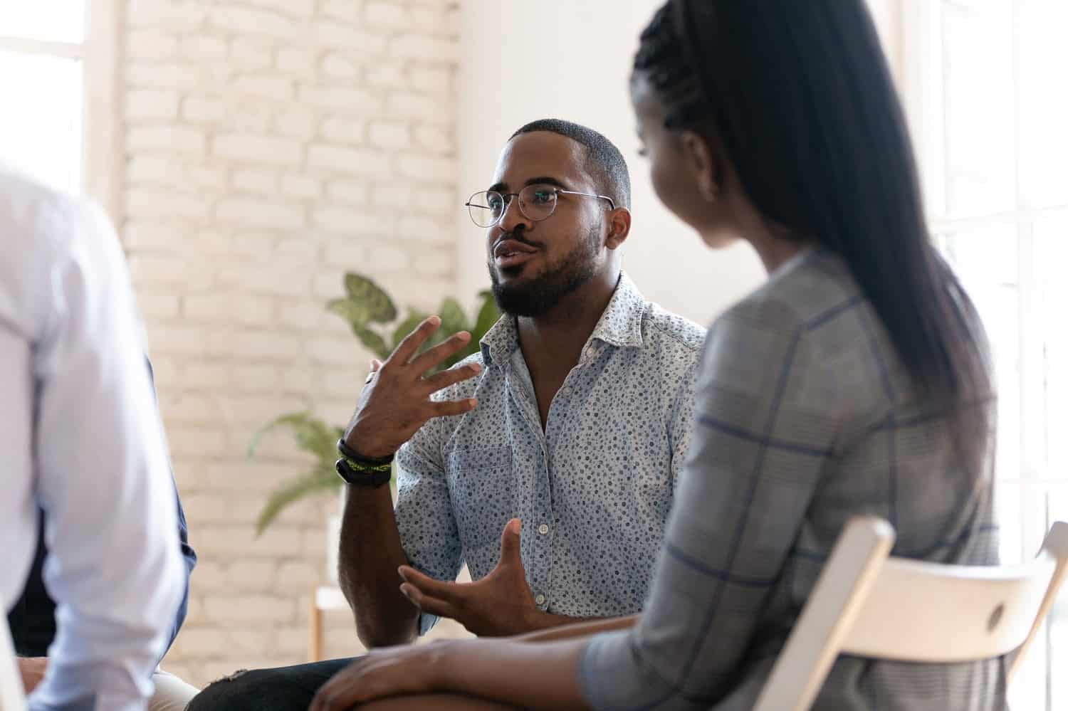 Man talking to group