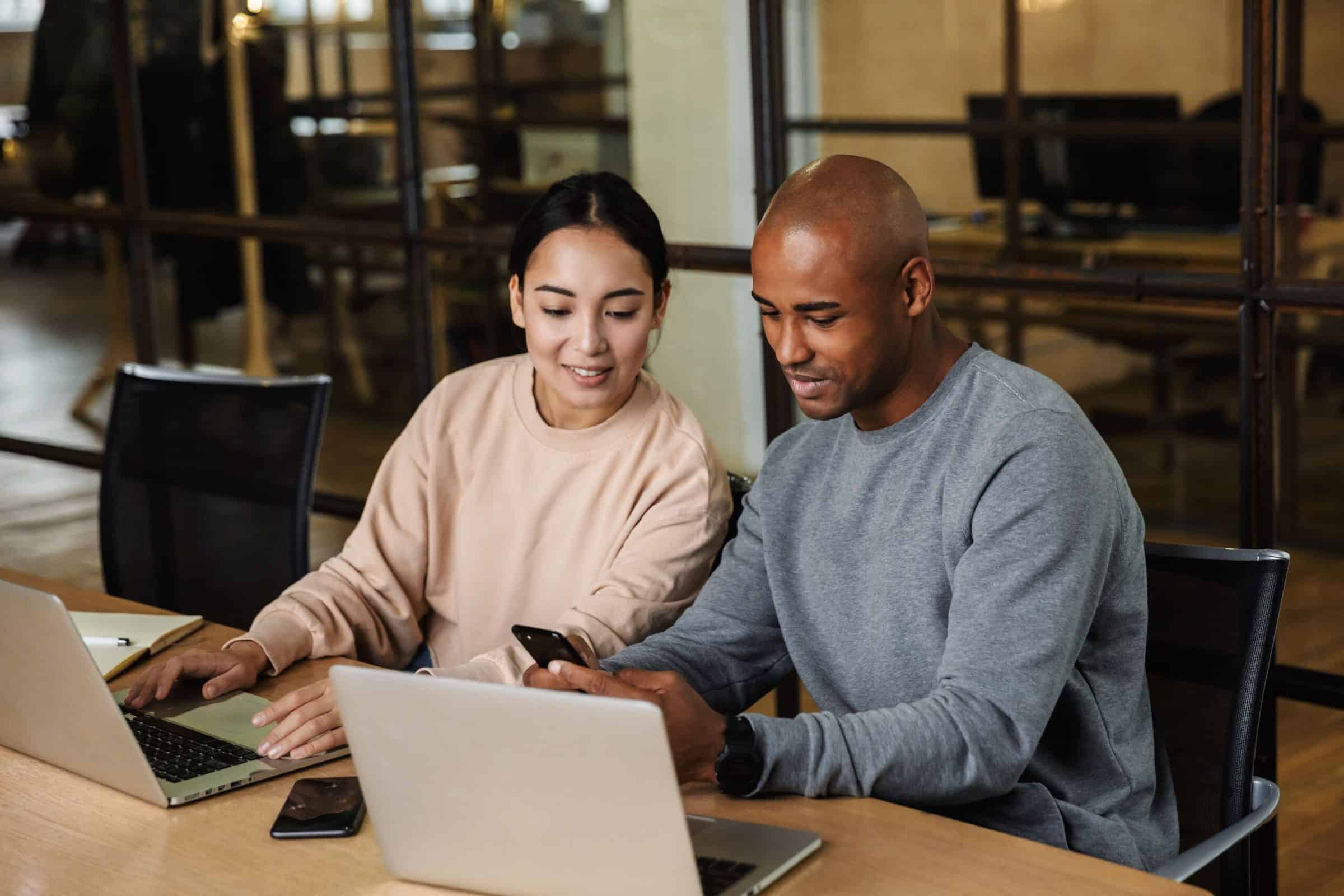 Group working on laptop