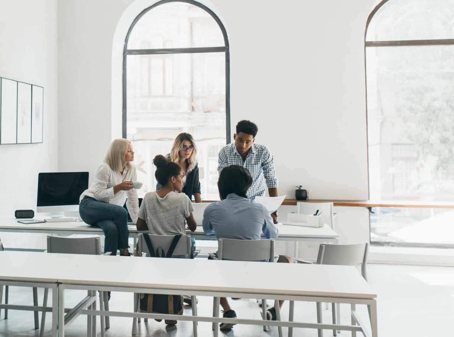 group spending time working together group spending time working together