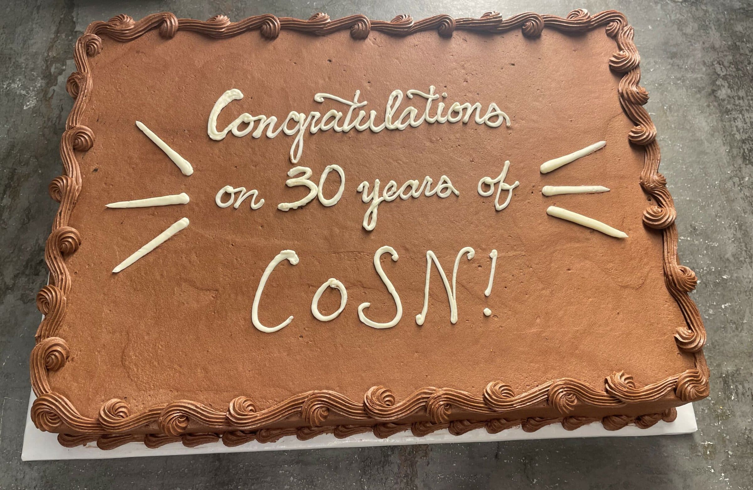 cake 30th anniversary toast