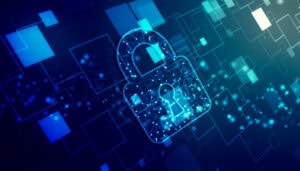 digital padlocks on abstract technology background, cybersecurity concept