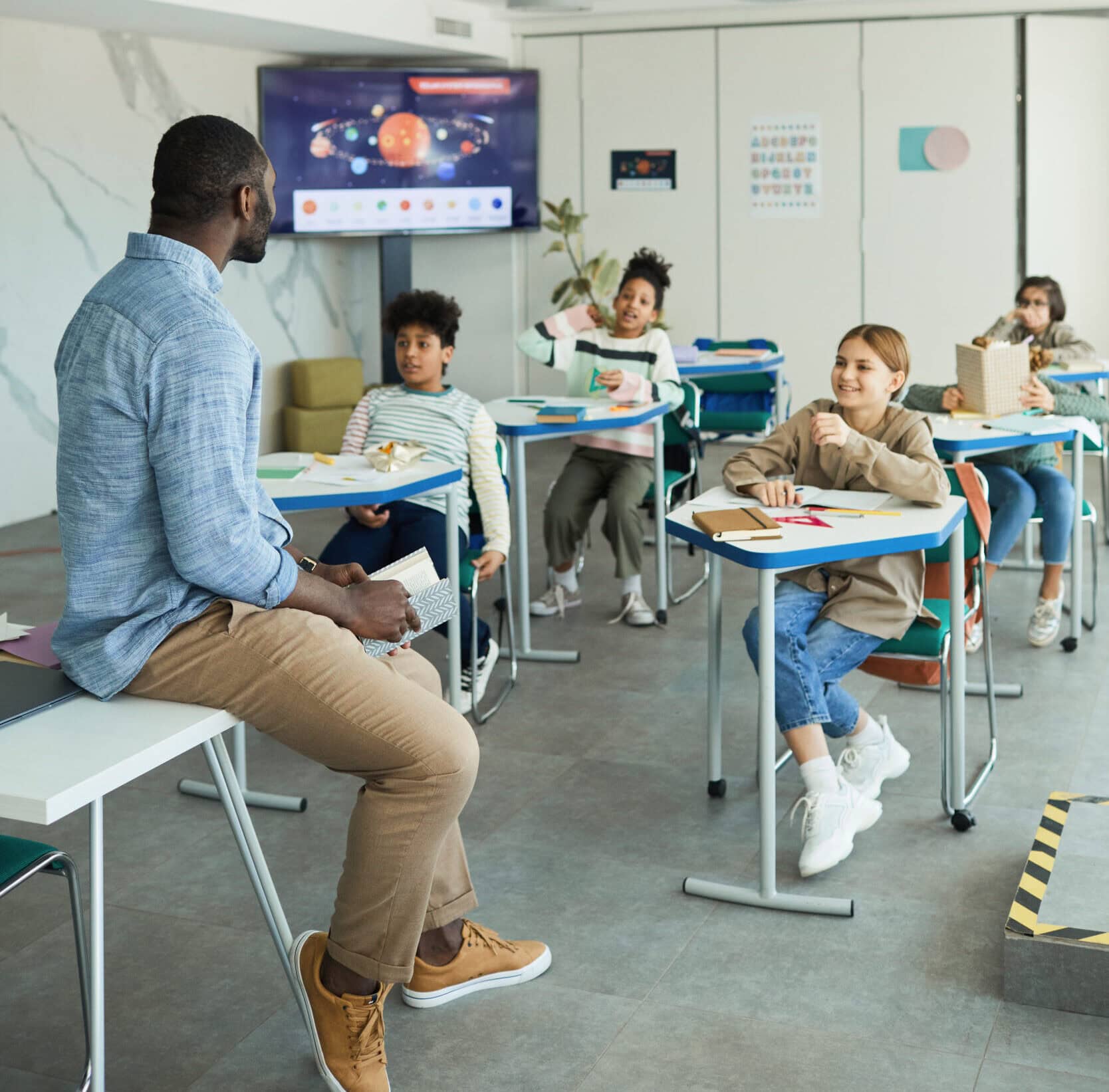 young kids in school lesson