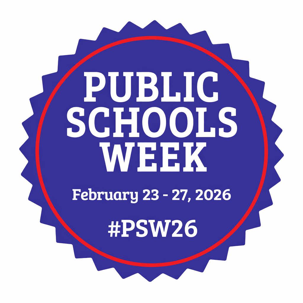#psw26 blue logo with white lettering and red circle outline